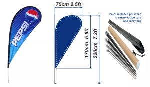 Advertising Flags for All Businesses - Free Poles & Bases, Custom Designs, Extra Large Feather & Teardrop Shapes, Indoor